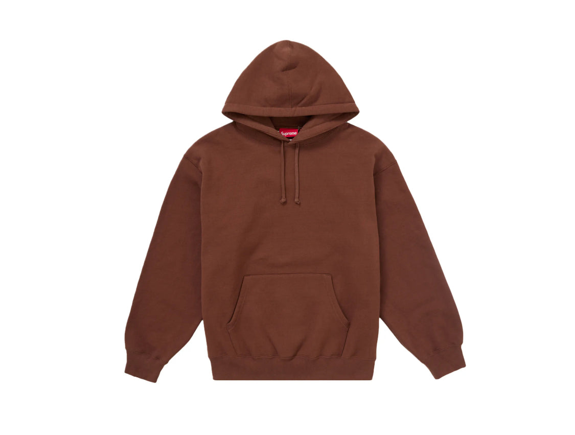 Supreme Satin Appliqué Hooded Sweatshirt Brown