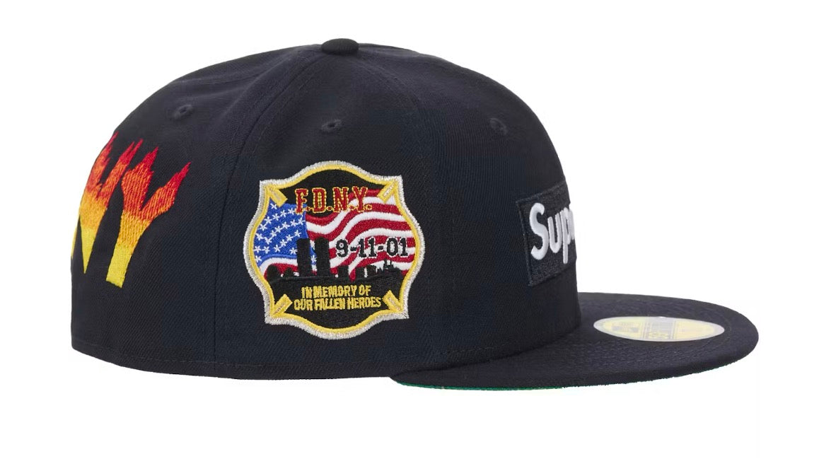 Supreme FDNY Box Logo New Era 59Fifty Fitted Cap Navy