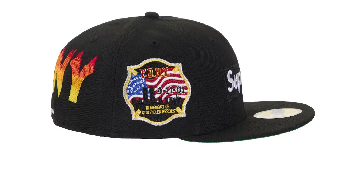 Supreme FDNY Box Logo New Era 59Fifty Fitted Cap Black
