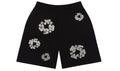Denim Tears Cashmere Swarovski Cotton Wreath Shorts Black