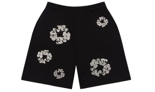 Denim Tears Cashmere Swarovski Cotton Wreath Shorts Black