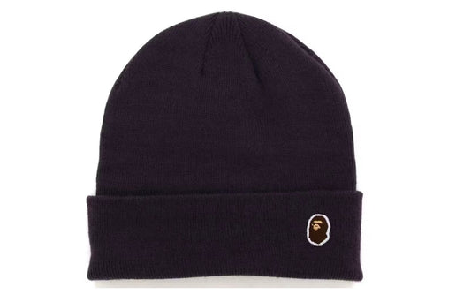 Bape Ape Head One Point Knit Beanie Purple