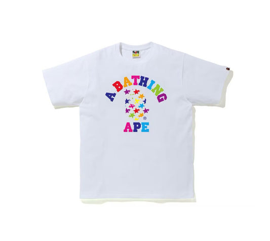 Bape Sta Pattern College Tee White