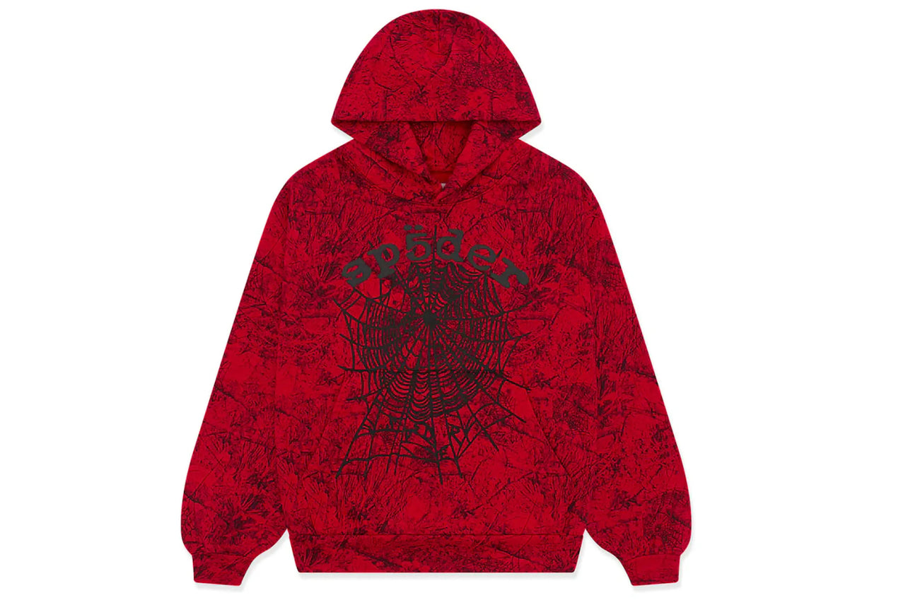Sp5der OG Tree Camo Hoodie Red