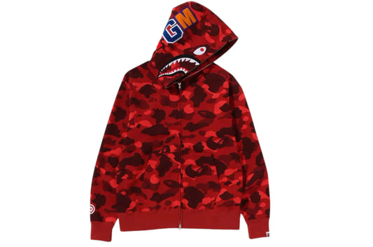 BAPE Color Camo Shark Full Zip Hoodie FW24 Red