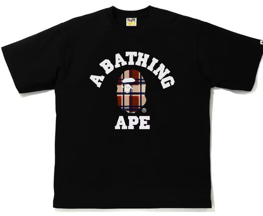 Bape Check College Relaxed Fit Tee Black/Red