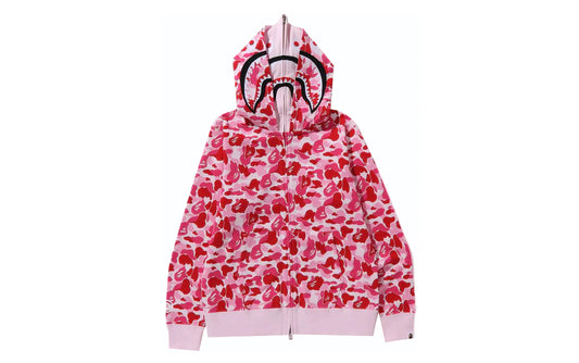 BAPE ABC Camo Double Shark Full Zip Hoodie Pink (FW23)