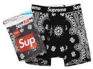 Supreme Hanes Bandana Boxer Briefs Black (2 Pack)