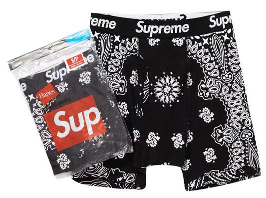 Supreme Hanes Bandana Boxer Briefs Black (2 Pack)