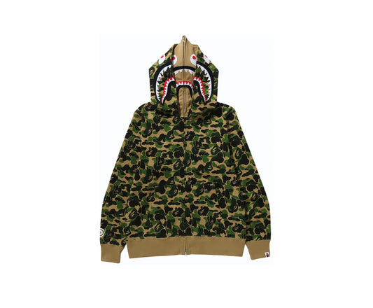 BAPE ABC Camo Double Shark Full Zip Hoodie Green (FW23)