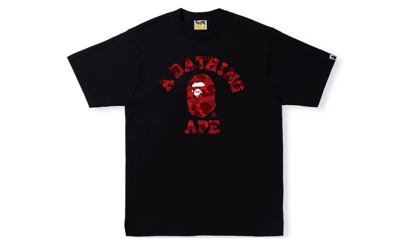 Bape Color Camo College Tee Black Red