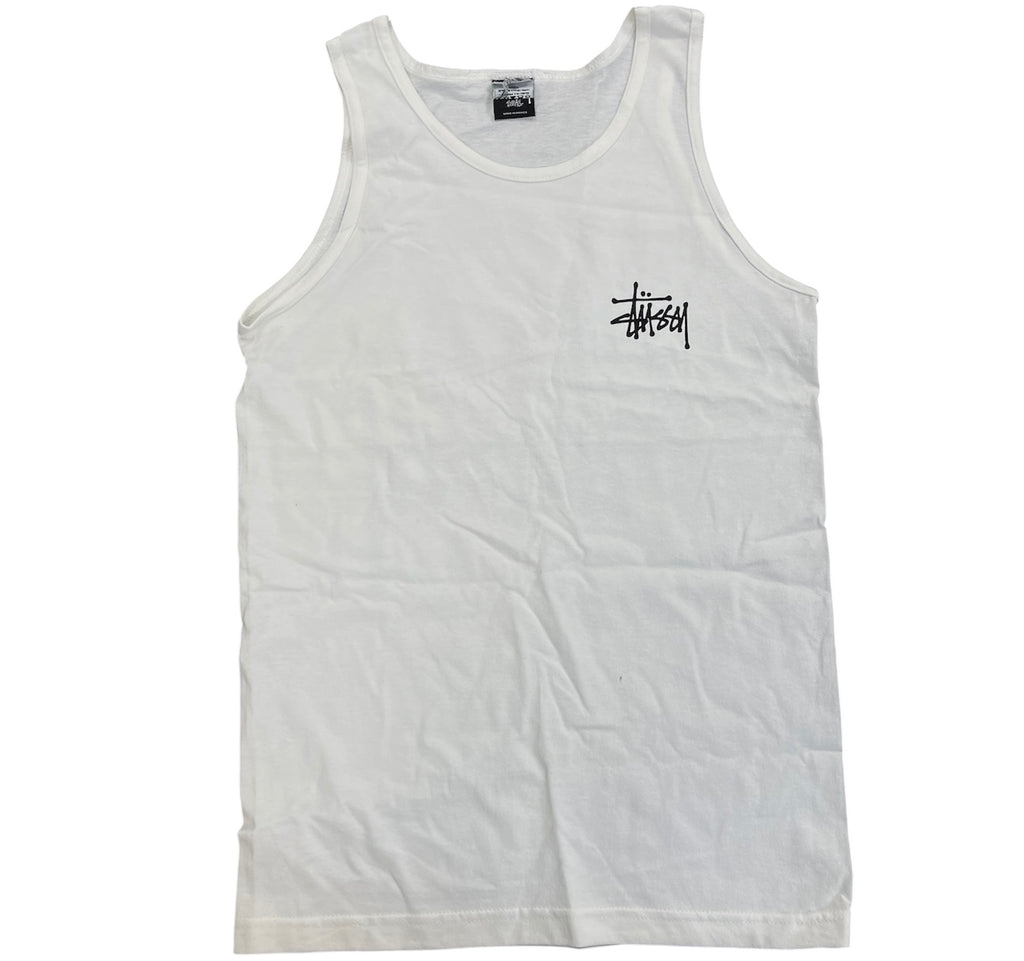 Stussy Basic Script Tank Top White