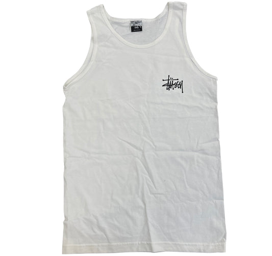 Stussy Basic Script Tank Top White