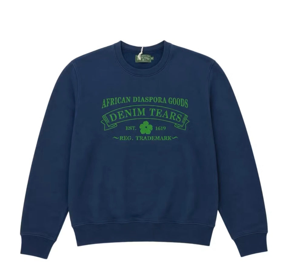 Denim Tears ADG Crewneck Navy Green Print