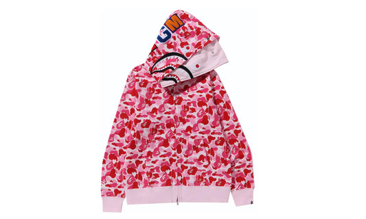 BAPE ABC Camo Double Shark Full Zip Hoodie Pink (FW23)