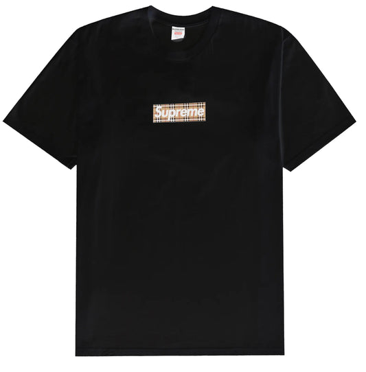 Supreme Burberry Box Logo Tee Black