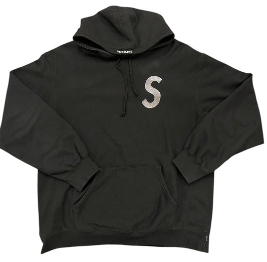 Pre-owned Supreme Swarovski S Logo Hoodie Black