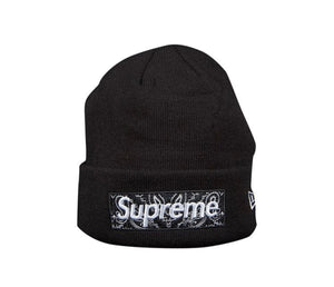 Supreme × New Era Bandana Box Logo Beanie FW19 Black