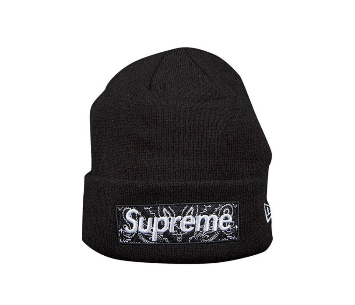 Supreme × New Era Bandana Box Logo Beanie FW19 Black