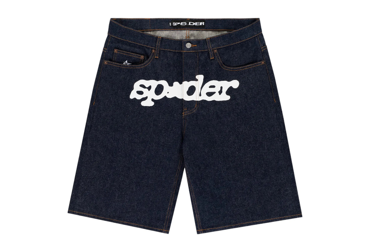 Sp5der V3 Logo Denim Short Indigo