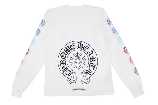 Chrome Hearts Multi Color Horse Shoe L/S Tee White