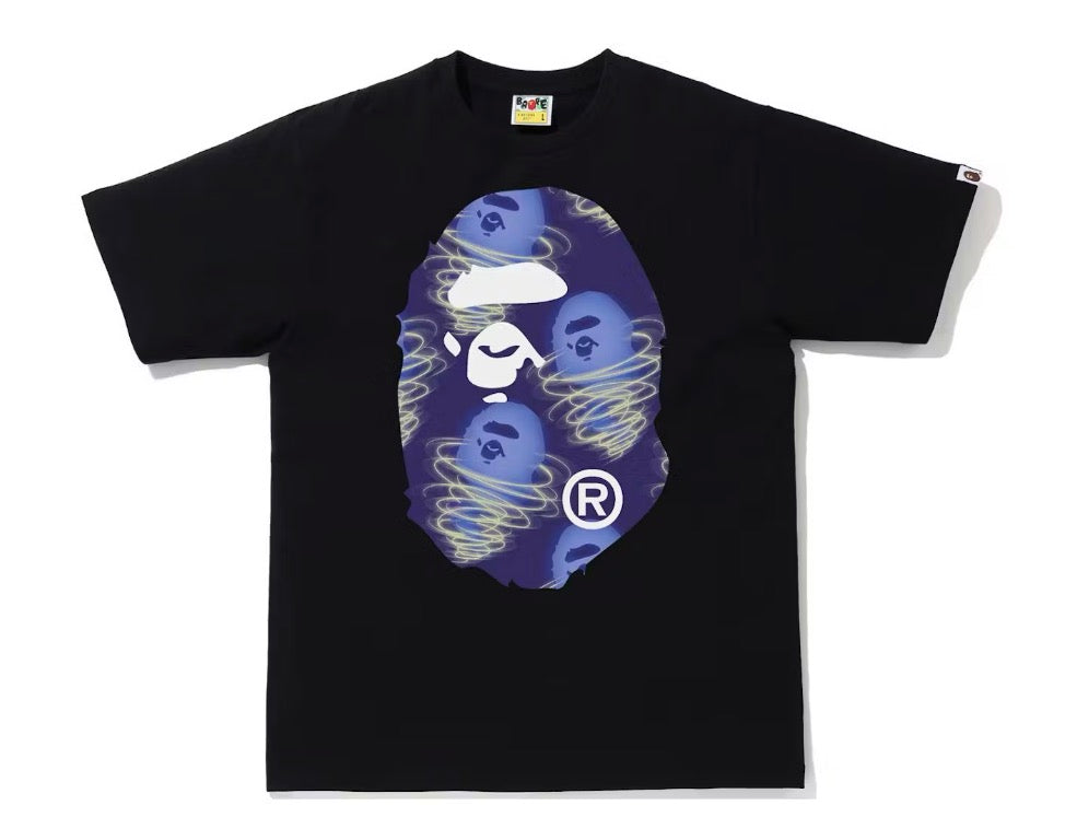 Bape Storm Big Ape Head Tee Black Purple
