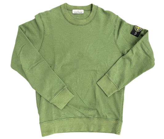 Used Stone Island Brushed Cotton Crewneck Green