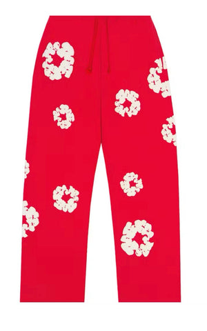 Denim Tears Cotton Wreath Baggy Sweatpants Red