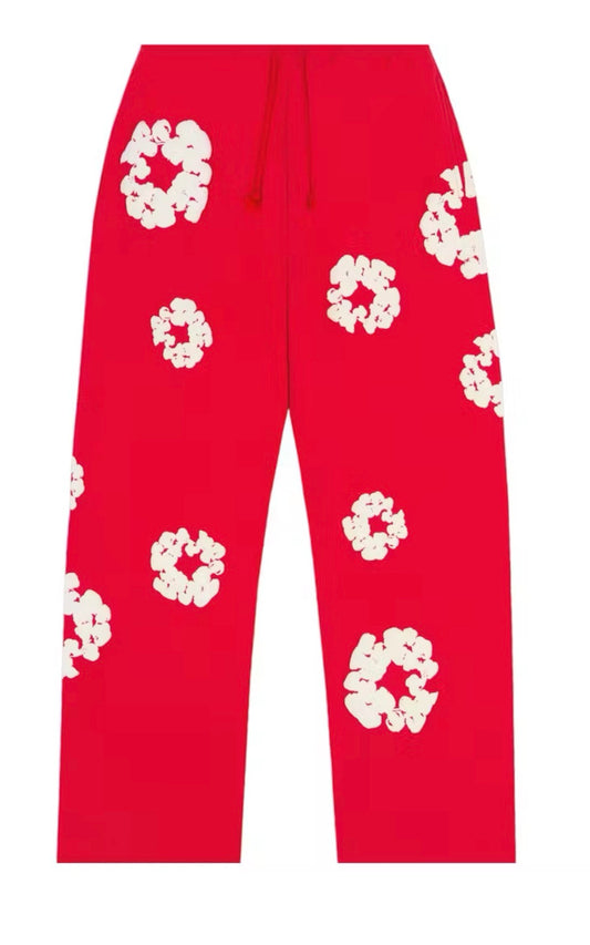 Denim Tears Cotton Wreath Baggy Sweatpants Red