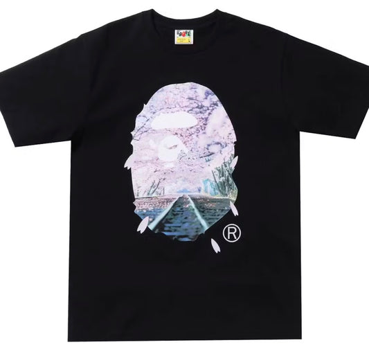 Bape Sakura Photo Ape Head Tee (SS22) Black