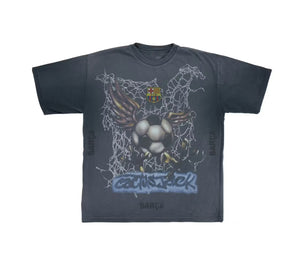 Travis Scott x FC Barcelona Washed Spray Logo Tee Black