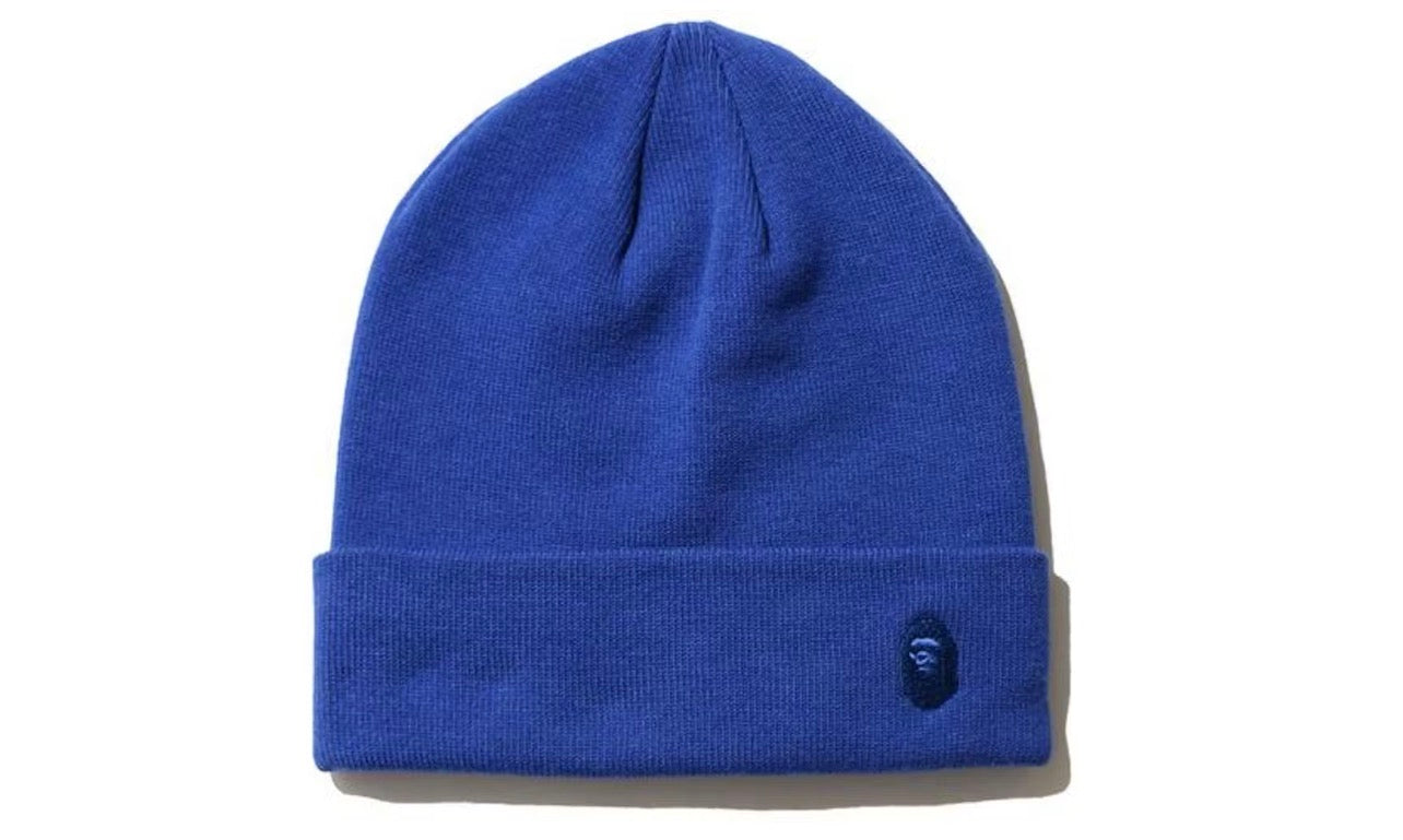 Bape Ape Head One Point Knit Cap Blue