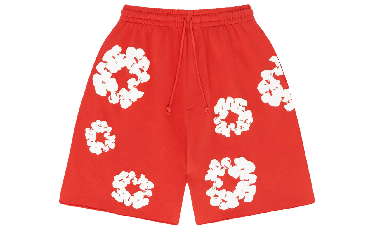 Denim Tears Cotton Wreath Shorts Red
