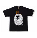 Bape Space Camo Milo On Big Ape Tee Black