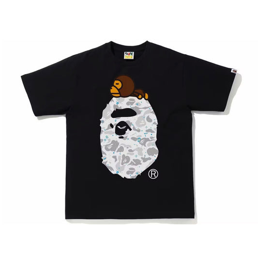 Bape Space Camo Milo On Big Ape Tee Black