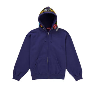 Supreme Patches Zip Up Hooded Sweatshirt Royal