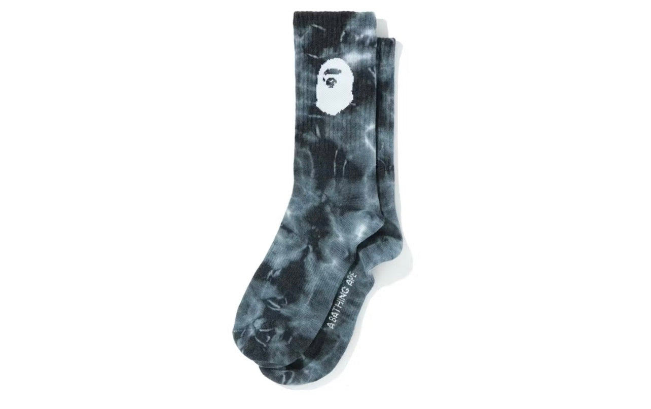 Bape Ape Head Tie Dye Socks Black