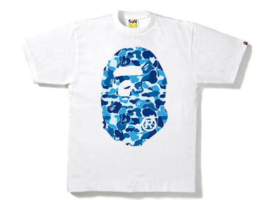Bape ABC Camo Big Ape Head Tee White Blue