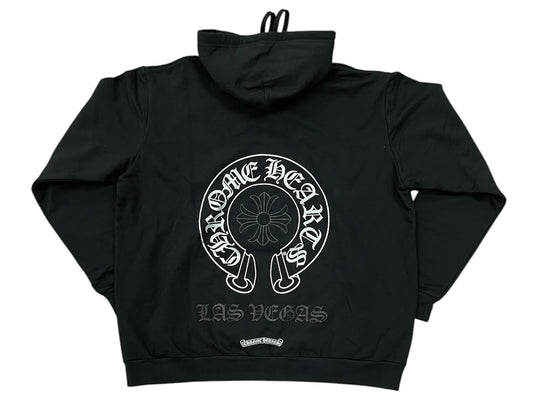 Chrome Hearts Silver Horse Shoe Pullover Hoodie Black