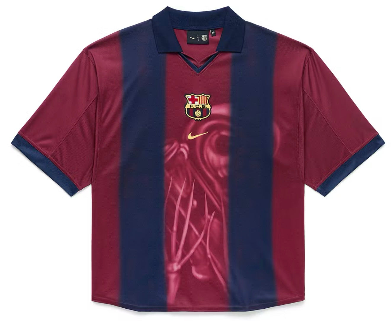 Travis Scott × Nike x FC Barcelona Retro 2000/01 Home Skeleton Jersey