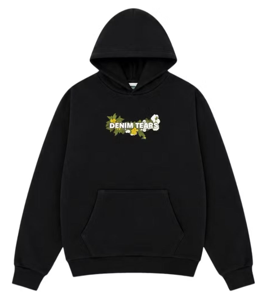 Denim Tears Black Floral Hoodie