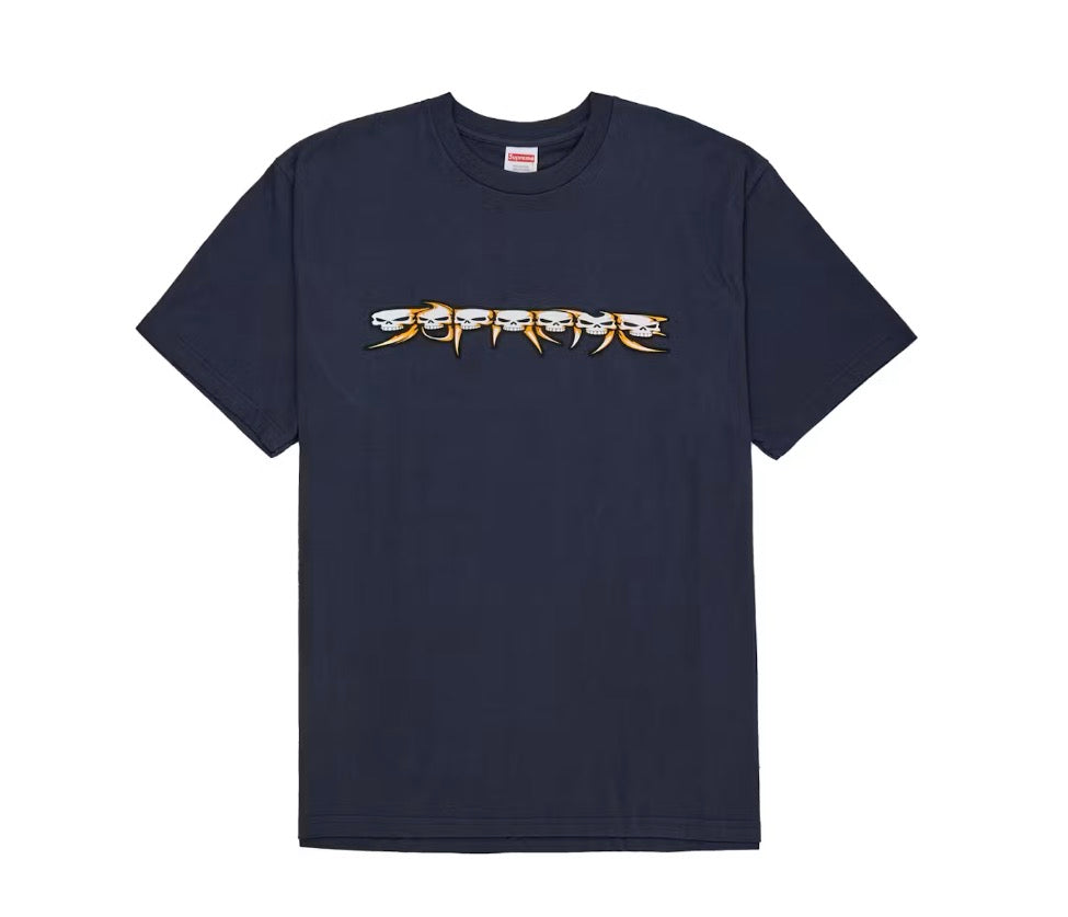 Supreme Skulls Spellout Tee Navy