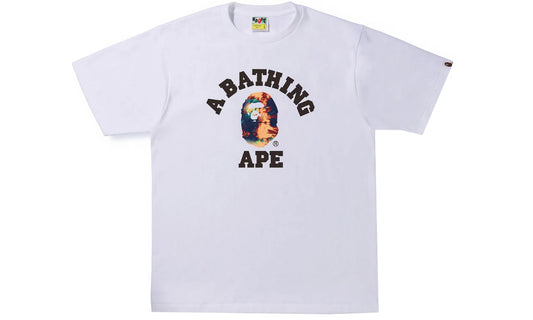 BAPE Tie Dye College Tee White Navy