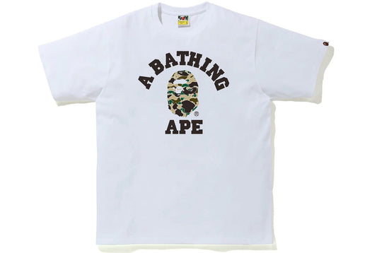 BAPE Sta Camo College Tees White Yellow