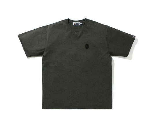 Bape Line 1st Camo Washed Relaxed Fit Tee Black