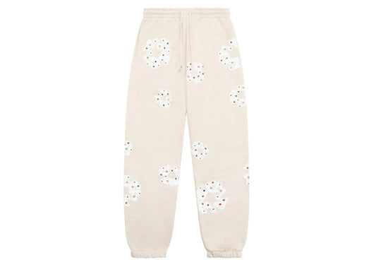 Denim Tears Rhinestone Cotton Wreath Sweatpants Oatmeal