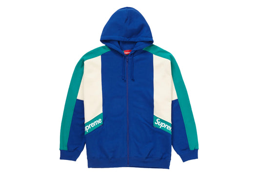 Supreme Color Blocked Zip Up Hoodie Royal