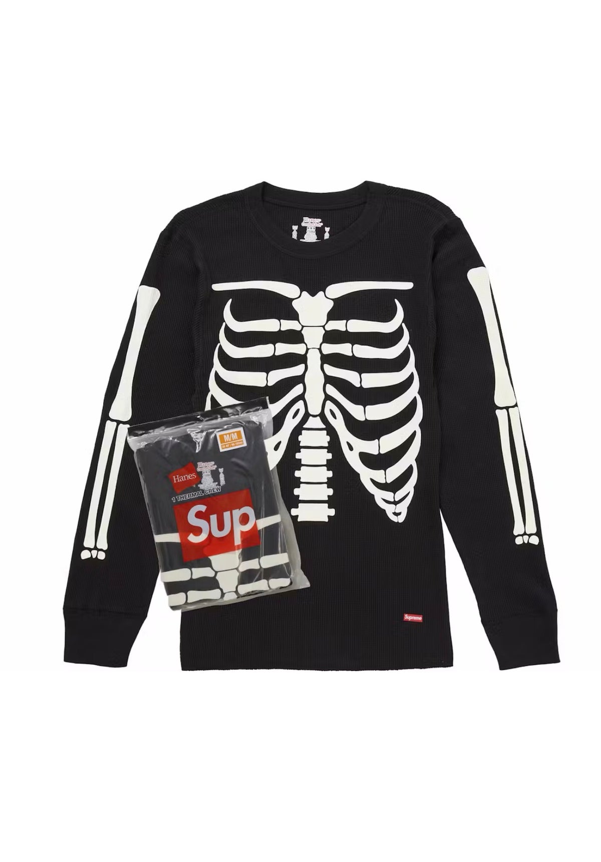 Supreme Hanes Bones Thermal Crew FW25 Black (1 Pack)
