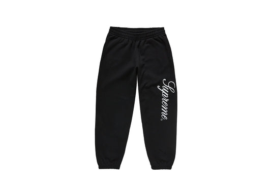 Supreme Embroidered Script Sweatpants Black