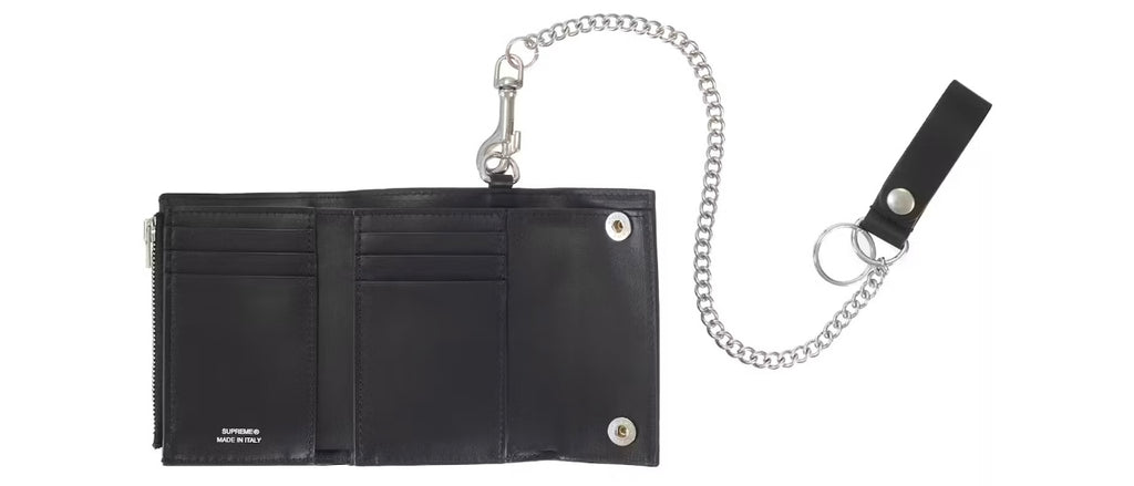 Supreme Leather Chain Wallet SS26 Black